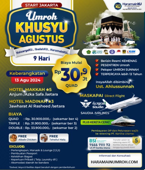 Umroh Murah Khusyuk Agustus 2024